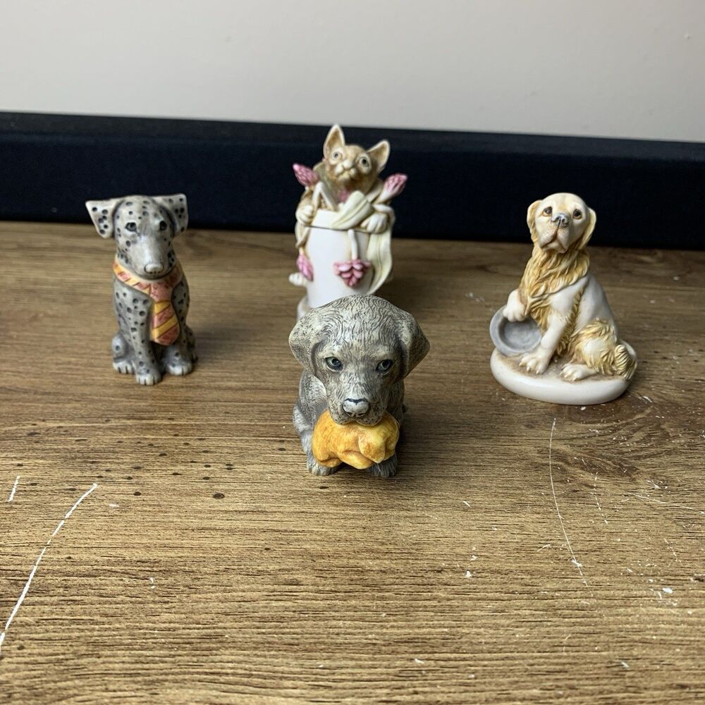 Harmony Kingdom Trinket Boxes Algenon Cat, Artful Dodger, Buddy, Baby Lot Of 4